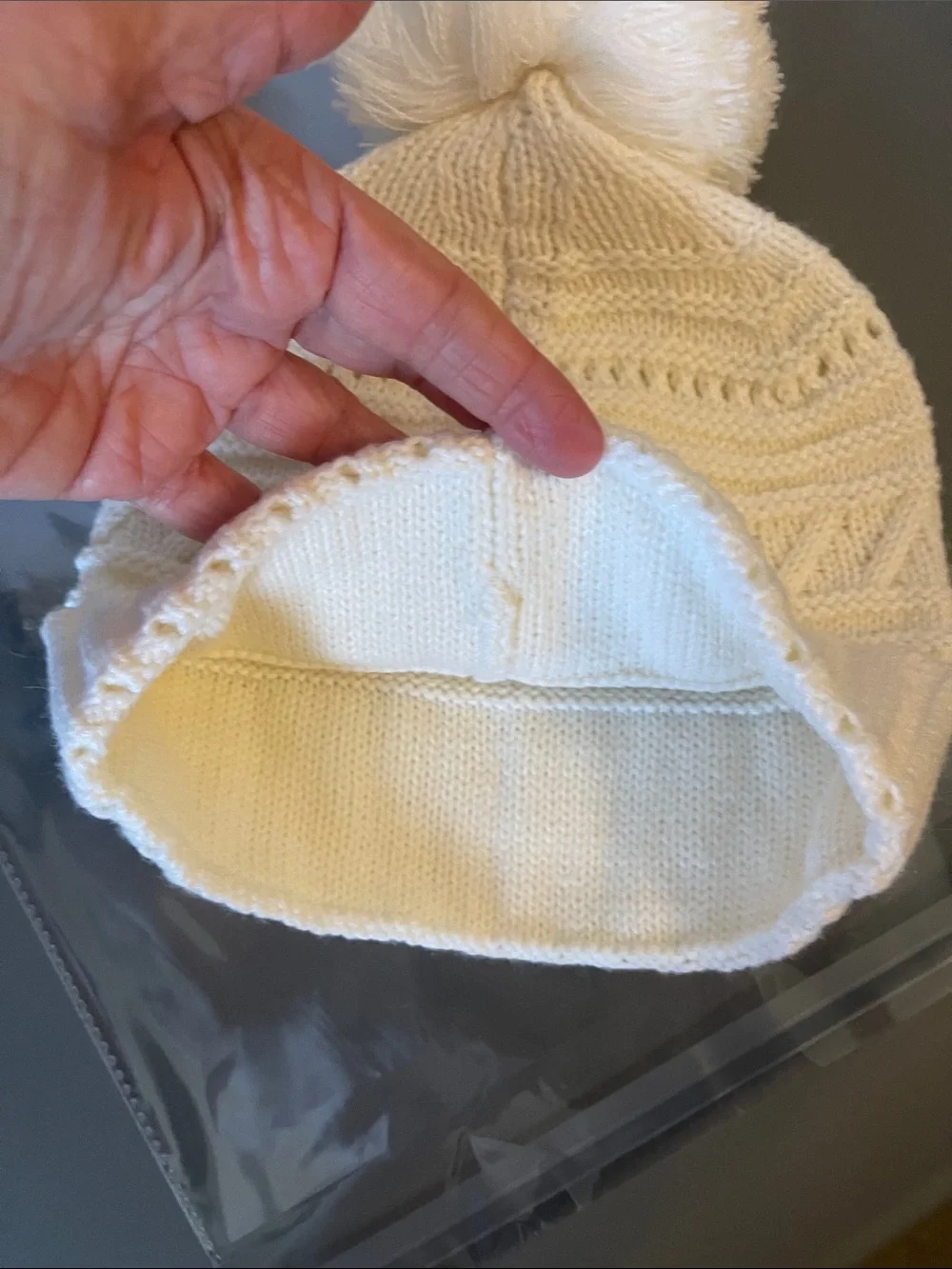 Michael Kors Women’s Cream Knit Pom Pom Hat Beenie Tobaggan